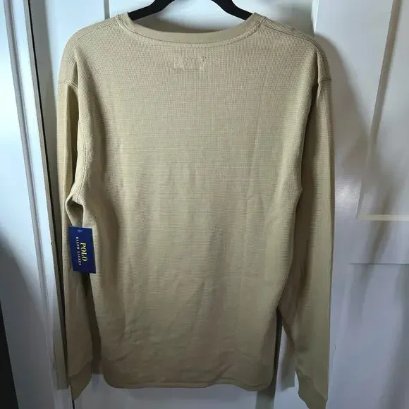•NWT• POLO Ralph Lauren Tan long sleeve sleepwear in Large - Picture 5 of 12